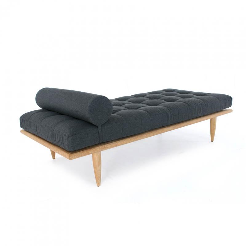 alt="16815dp saloma teak daybed with cushions right side angled on white background"
