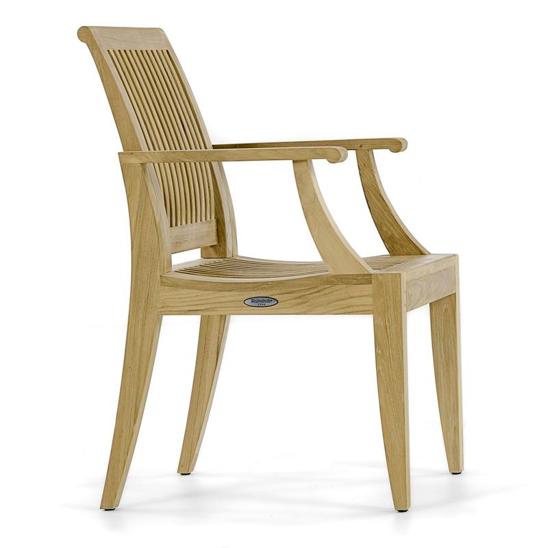 alt="70603 Vogue Laguna teak armchair right side view on white background"