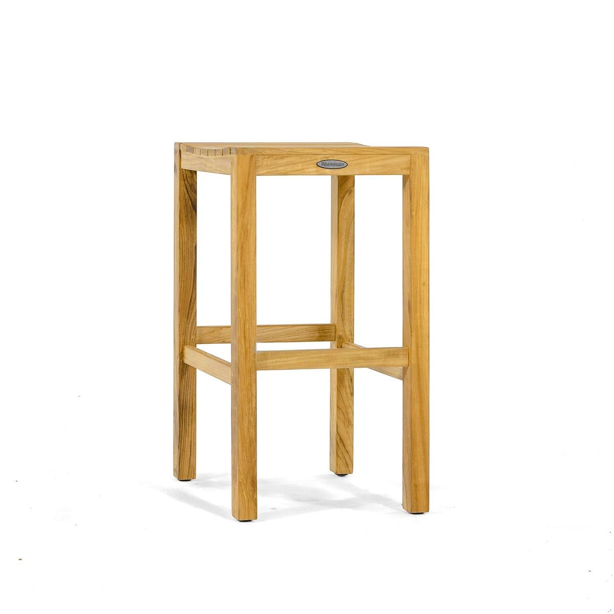 Somerset Teak Backless Bar Stool — picture A