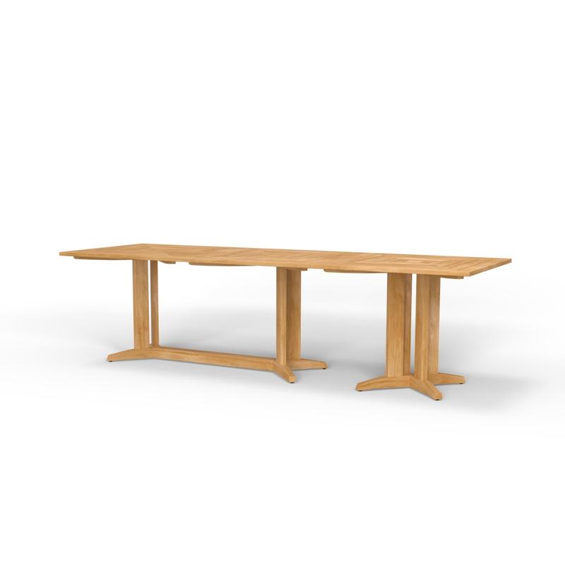 alt="Pyramid Rectangular Teak Dining Table Set - Picture A"