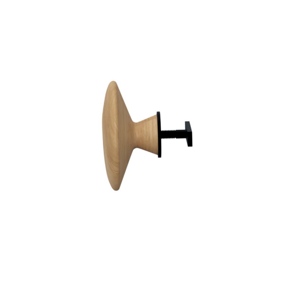 (2.95" dia) Teak Knob hanger — picture A