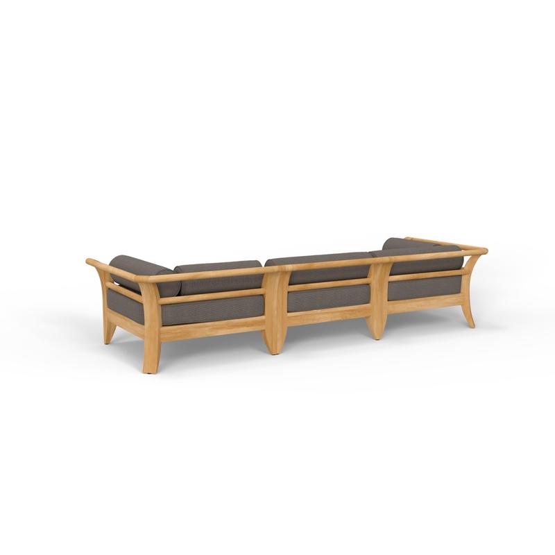alt="70102 Aman Dais 3 pc Sofa Set of 2 Aman Daise Corner Sectionals and an Aman Dais End Sectional with cushions and bolsters in angled back view on white background "
