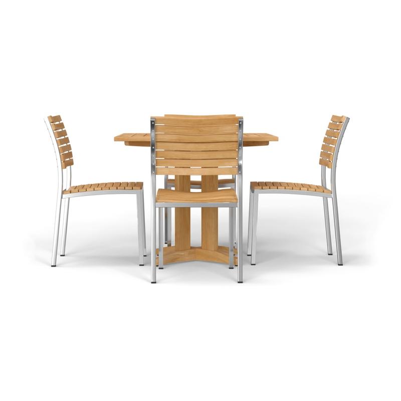 alt="Square Pyramid Cafe Dining Set with 4 Vogue Stacking Chairs - Picture F"