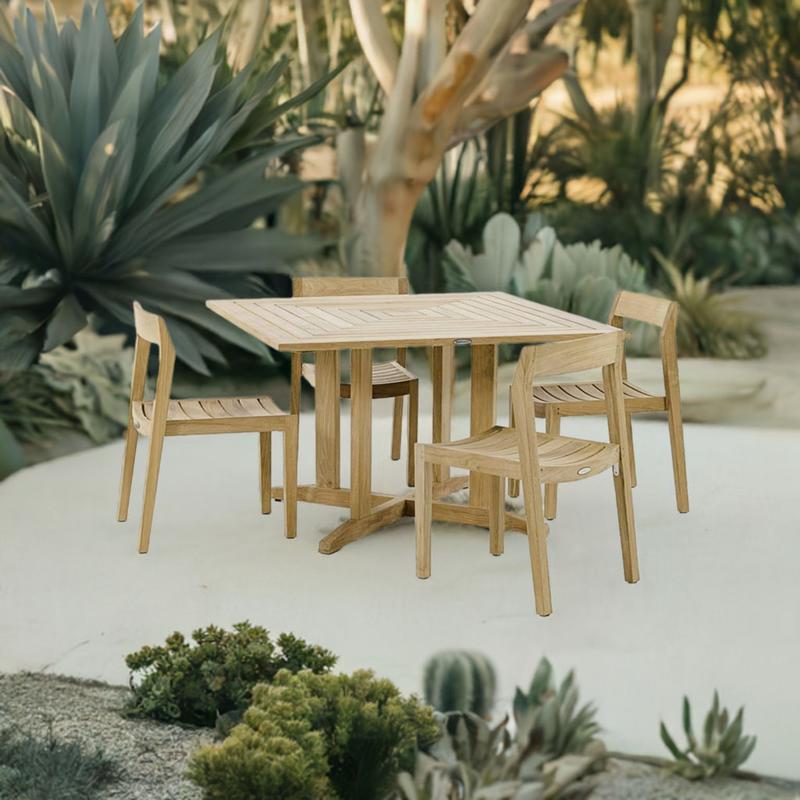 alt="5 pc Horizon Pyramid Teak Dining Set - Picture A"