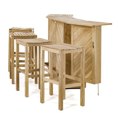 5 pc Somerset Teak Bar & Stool Set