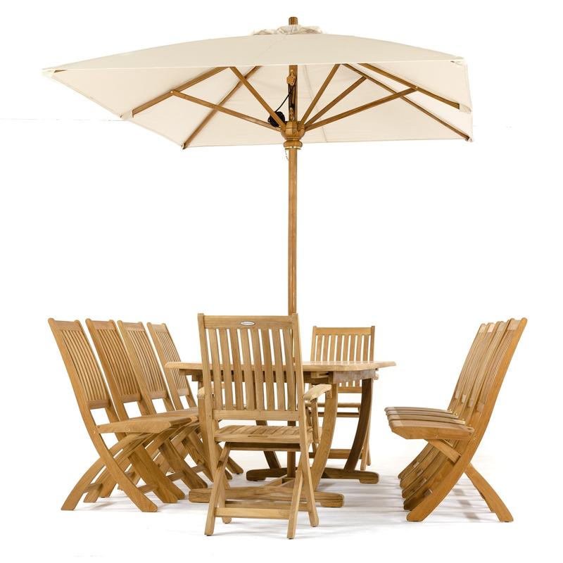 alt="11 pc Montserrat Oval Teak Dining Set - Picture M"
