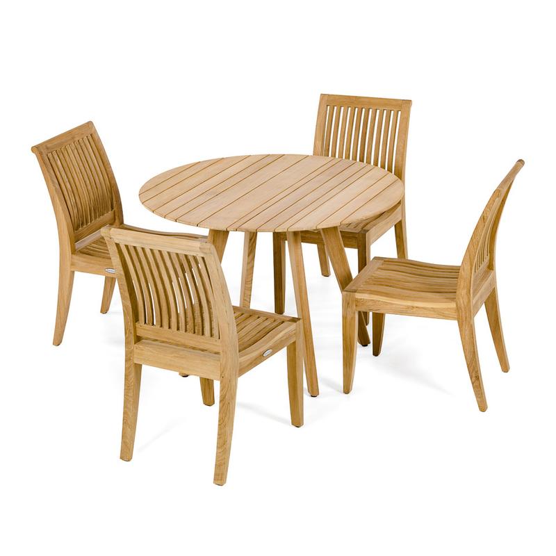 alt="5 pc Laguna Round Teak Dining Set - Picture B"