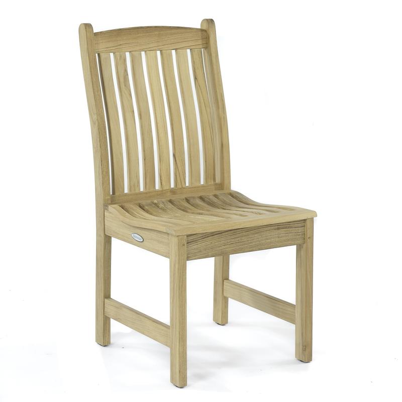 alt="70786 Veranda Teak Side Chair front angled view on white background"