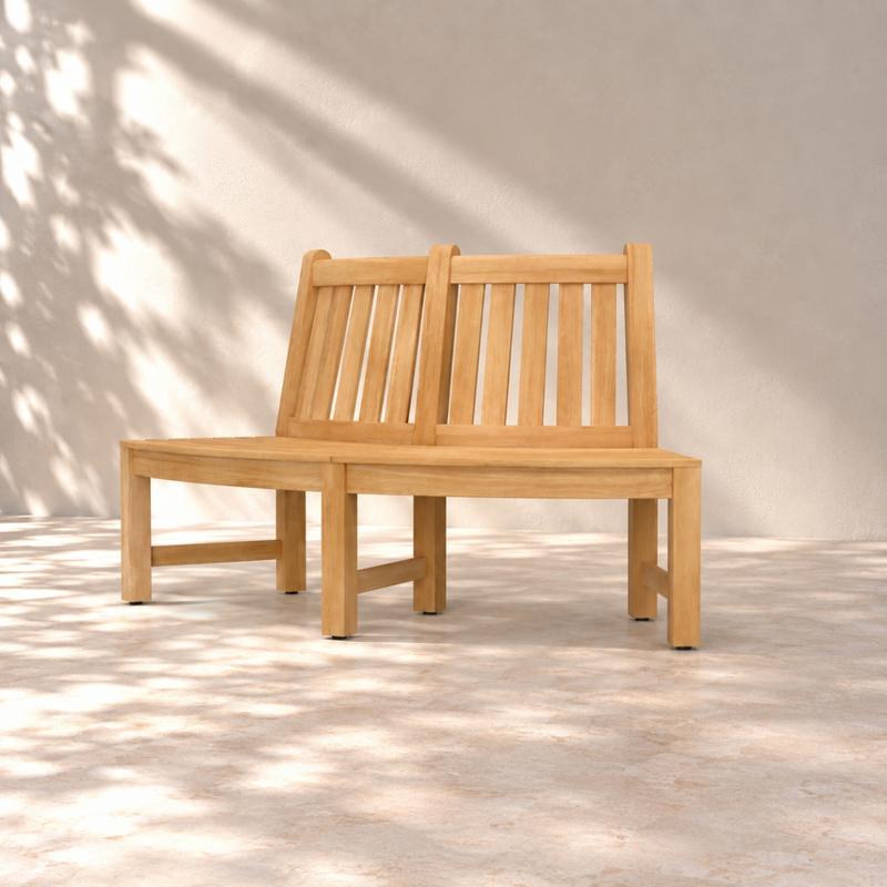 alt="6 ft Teak Tree Bench Section - Picture A"