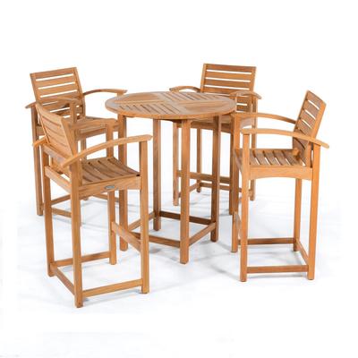 Somerset 5 pc Teak Bar Table Set