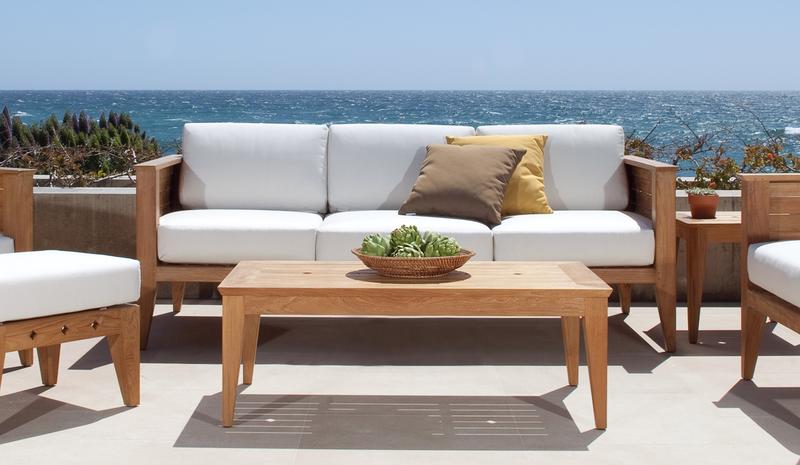 alt="teak coffee table set"