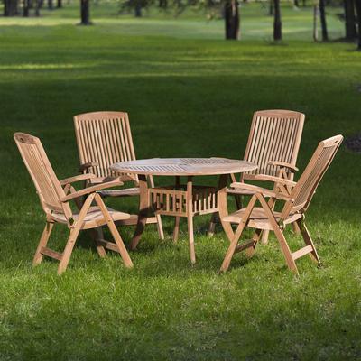 5 pc Hyatt Recliner Teak Patio Dining Set