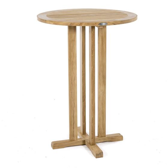 15033 Somerset teak 30 inch diameter Bar Table pedestal side view on white background