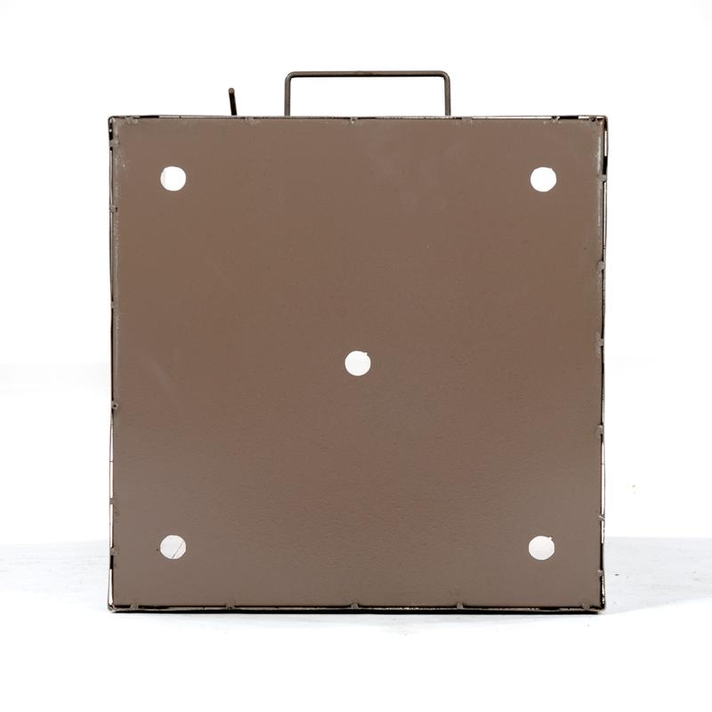 alt="18160IN Metal Receptacle Liner Insert for teak trash or hamper receptacles bottom view on white background"