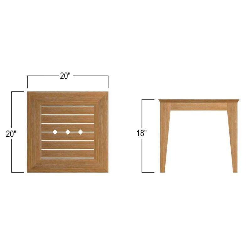 alt="20 in teak wood side tables"
