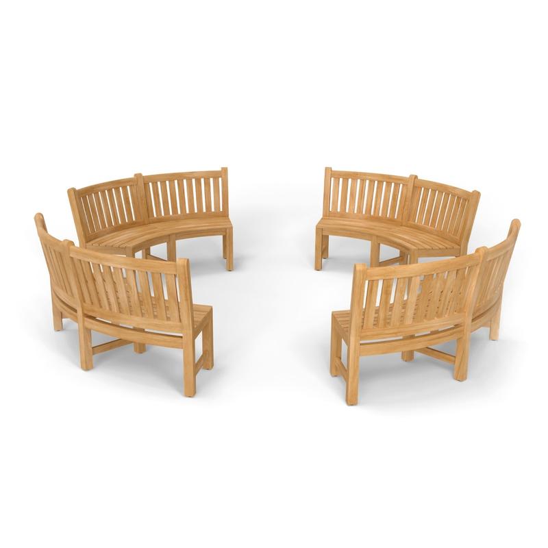 alt="Buckingham Fire Pit Teak Bench Set - Picture E"