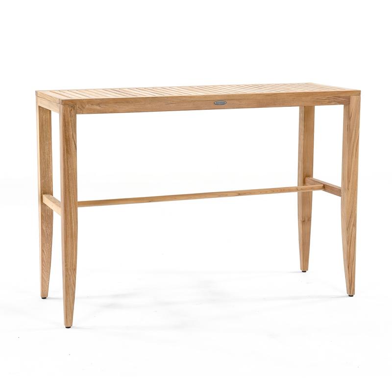 alt="15821 Laguna Teak 5 ft  Bar Table in front view on white background"