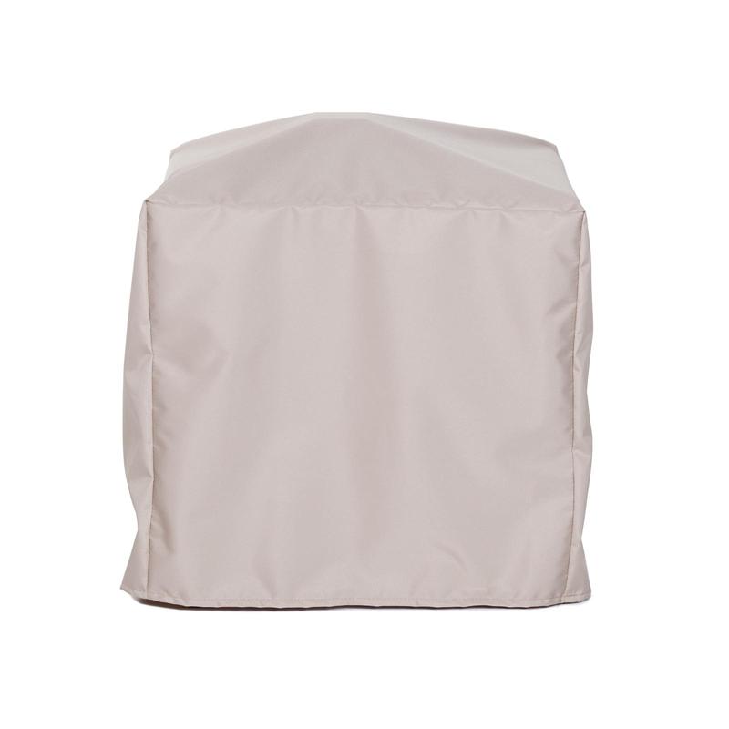 alt="68625 Pacifica Stool Cover for 18625 Pacifica Teak Stool side view on white background "