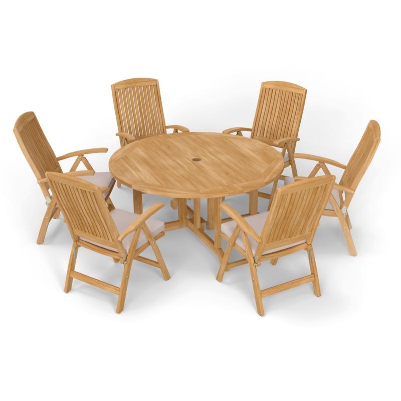 alt="7 pc Barbuda Round Reclining Dining Set - Picture B"