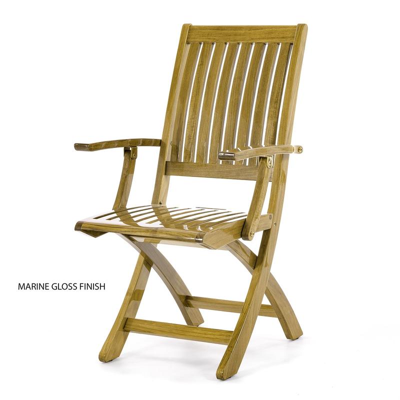 alt="Barbuda Folding Teak Patio Chair - Picture C"