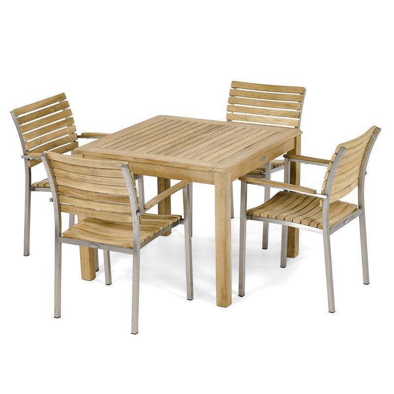 alt="Vogue 5 pc Teak Dining Set - Picture B"