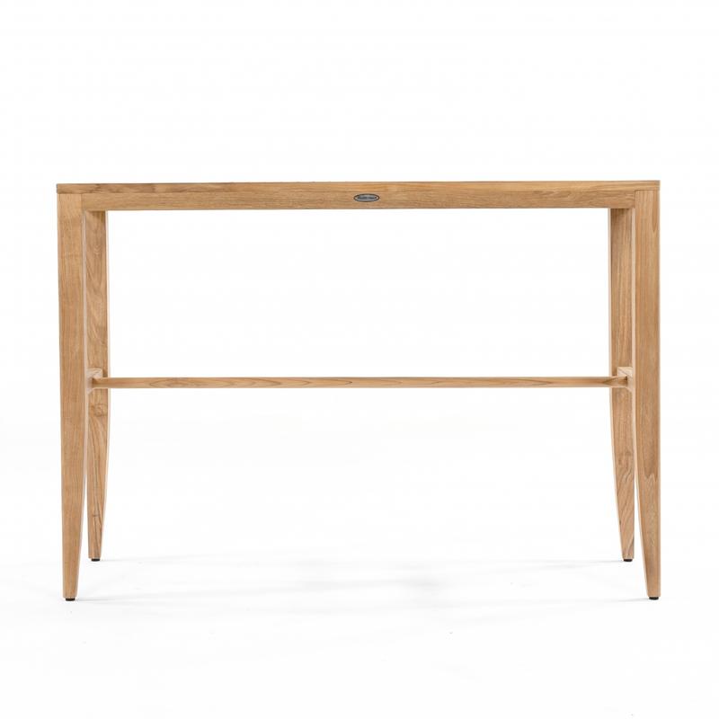 alt="70648 Laguna Vogue teak rectangular table side profile view on white background"