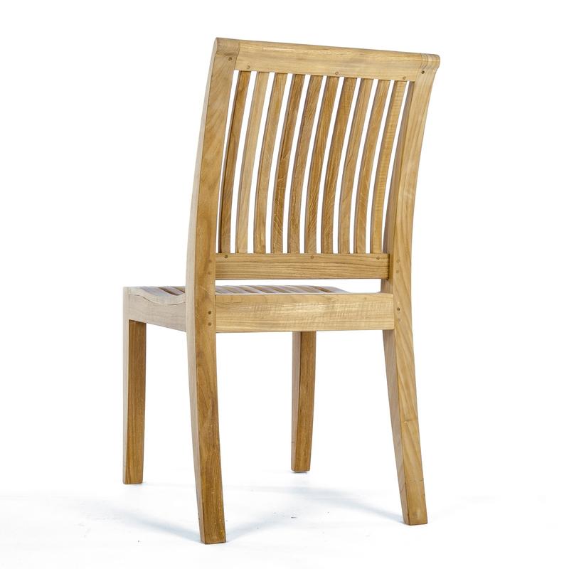 alt="70593 Vogue Laguna teak side chair angled rear view on white background"