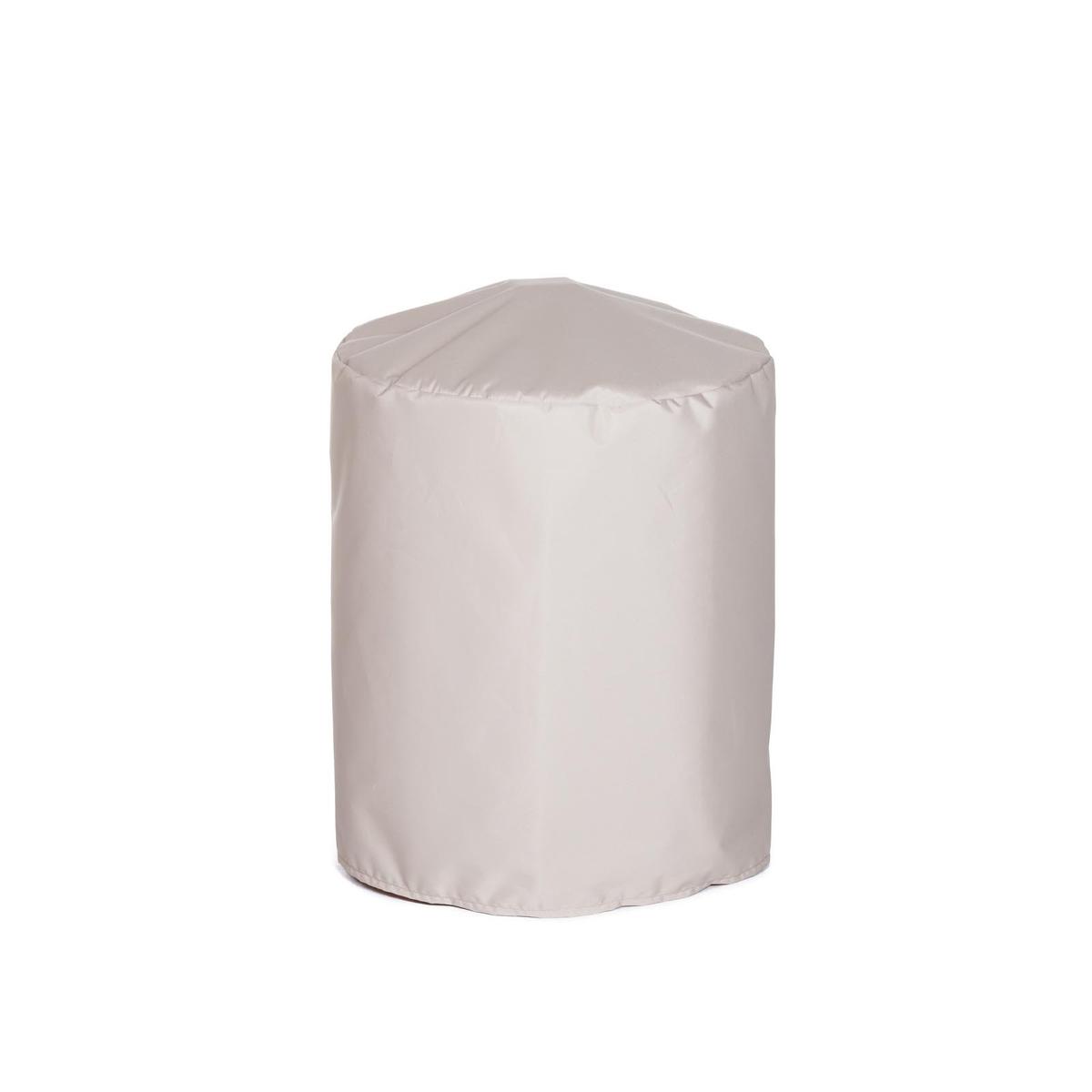 64815 Saloma 17 inch round Side Table Cover for 14815 Saloma teak 17 inch round side table side view on white background