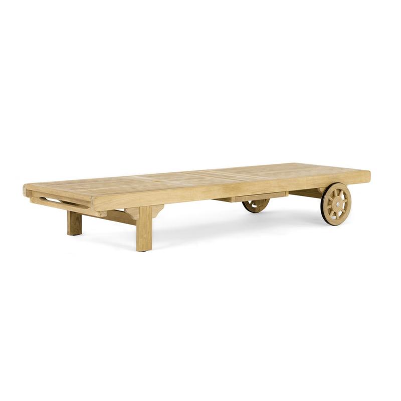 alt="16512s Somerset teak Chaise Lounger side angled showing reclining backrest and knee area flat on white background"
