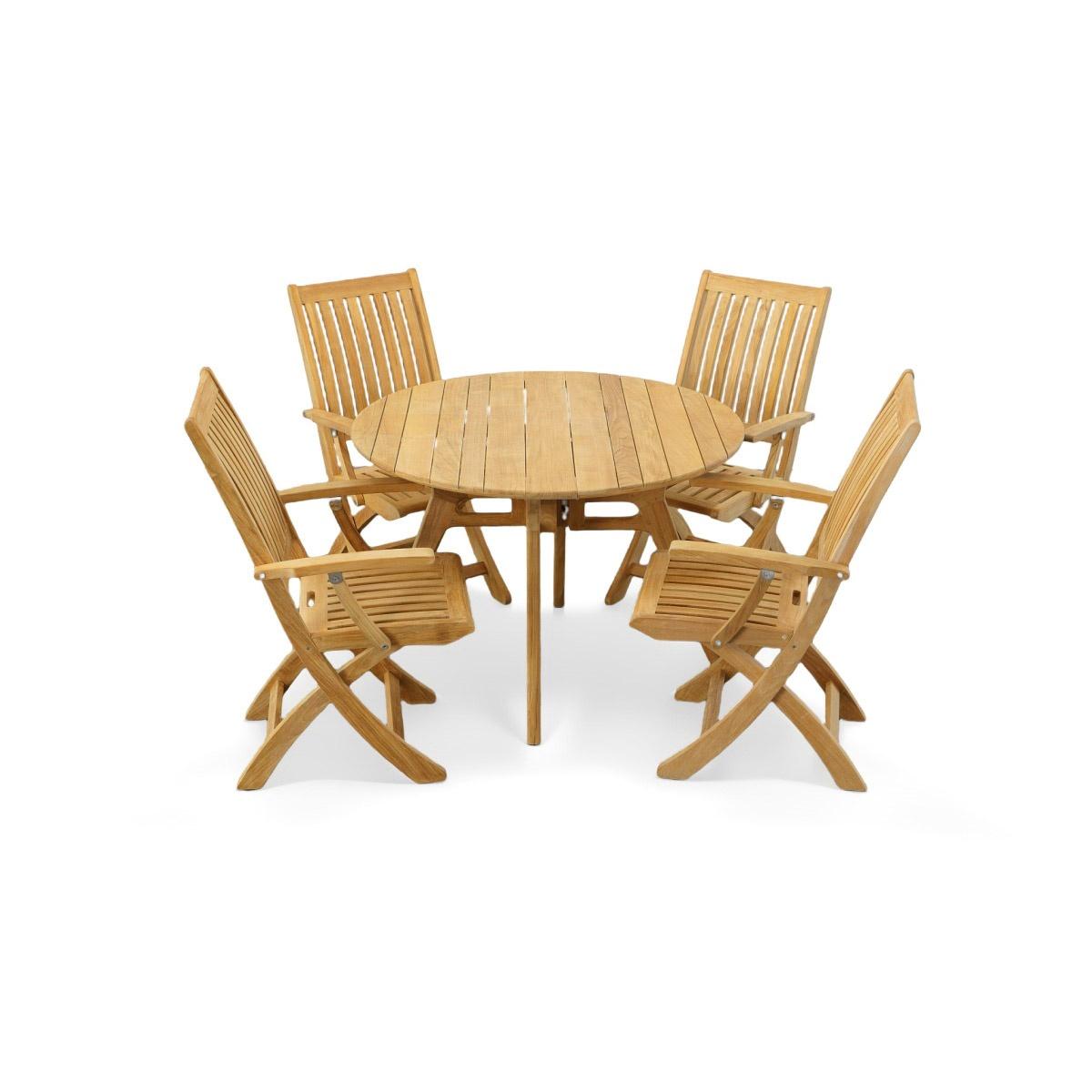 5 pc Round Teak Cafe Set — picture A