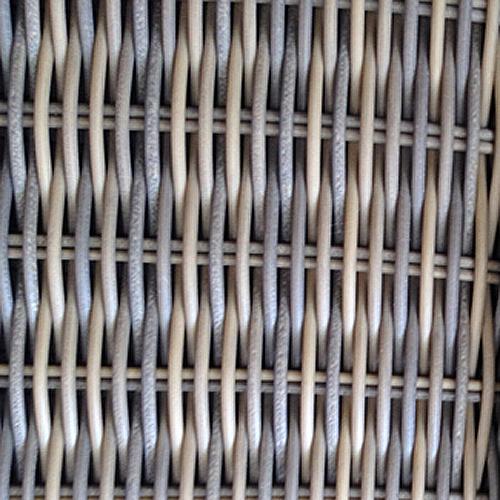 alt="32001SG Valencia Rectangular Wicker Seagrass Table showing closeup of woven synthetic wicker fibers"