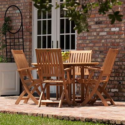 5 pc Barbuda Round Folding Dining Set