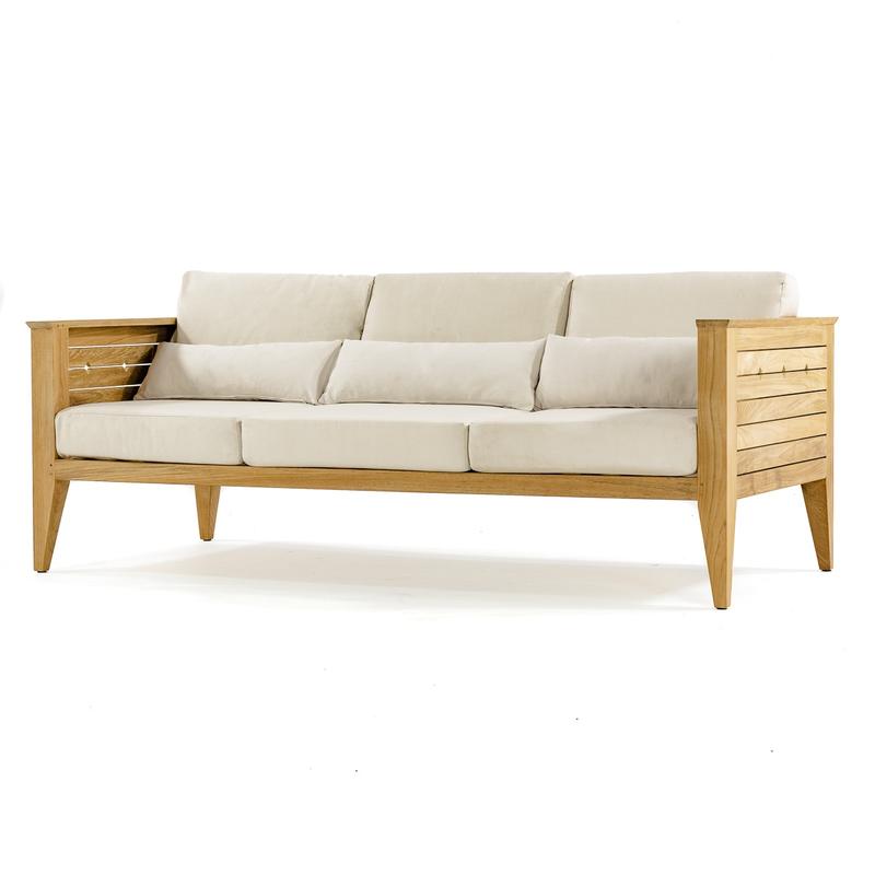 alt="Teak Patio Outdoor Couch"