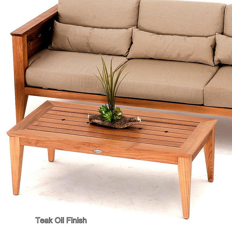 alt="rectangular low coffee table teak"