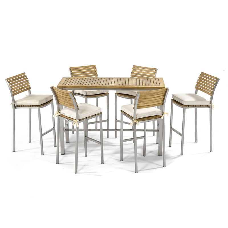 alt="70167 7 piece Vogue Bar Pub Table and Stool Set on white background"