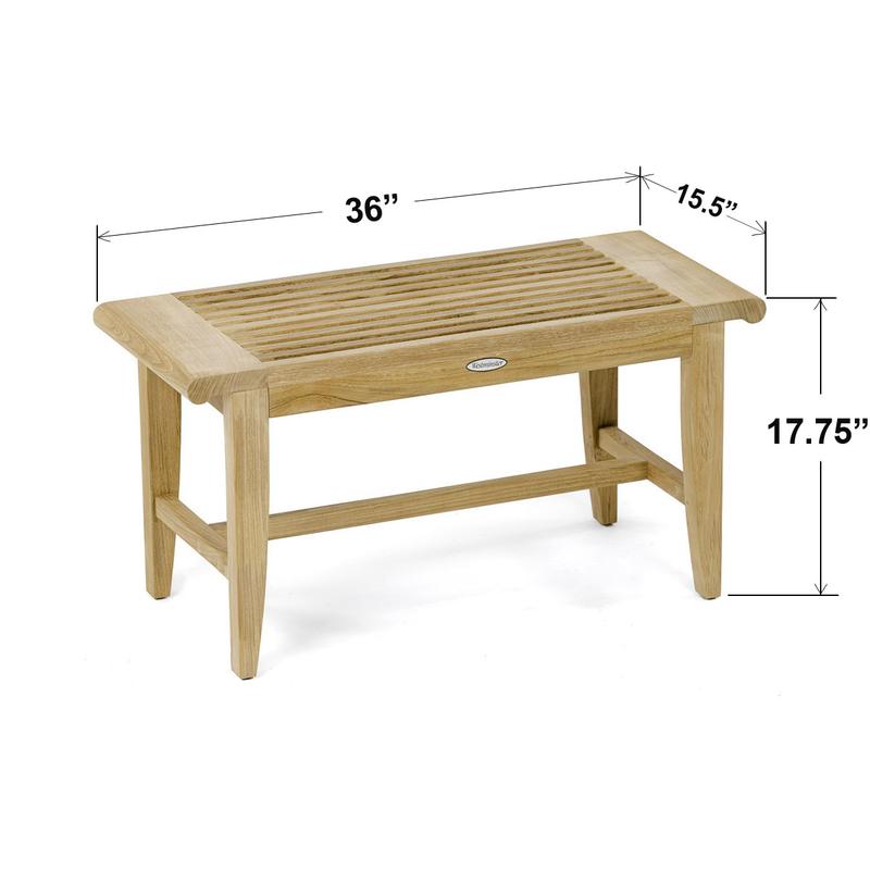 alt="13068 Laguna teak 3 foot long Backless Bench autocad on white background"