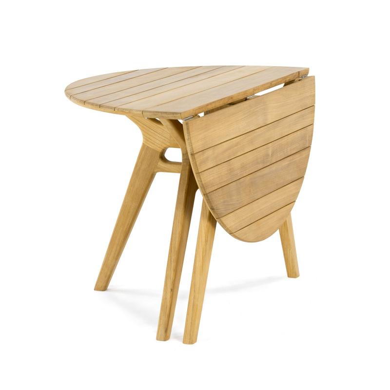alt="15629 Surf 42 inch Foldable Table half folded on white background"