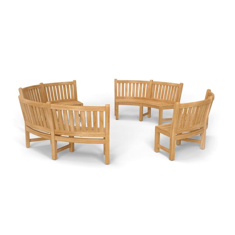 alt="Buckingham Fire Pit Teak Bench Set - Picture A"