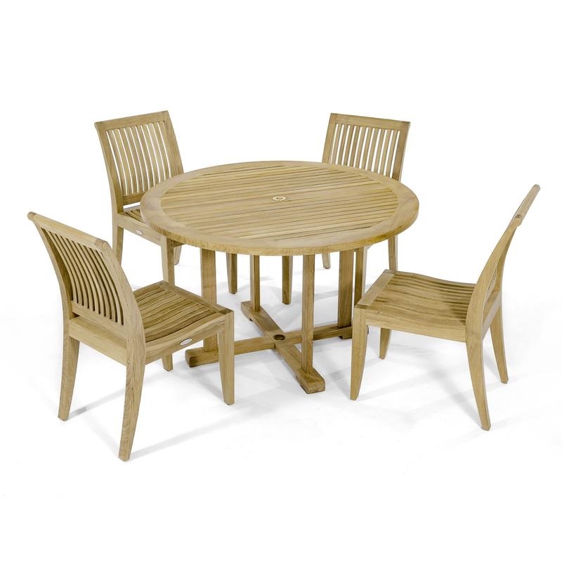 alt="4 ft Round Dining Set with Laguna Chairs - Picture A"