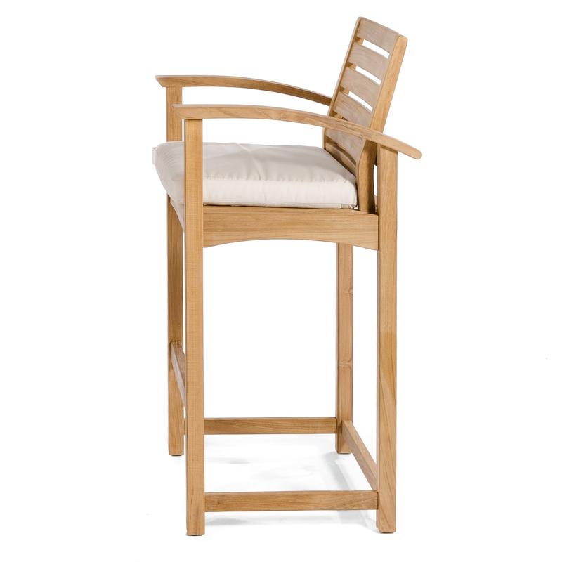 alt="70249 Somerset barstool with armrests with optional cushion side view on white background"