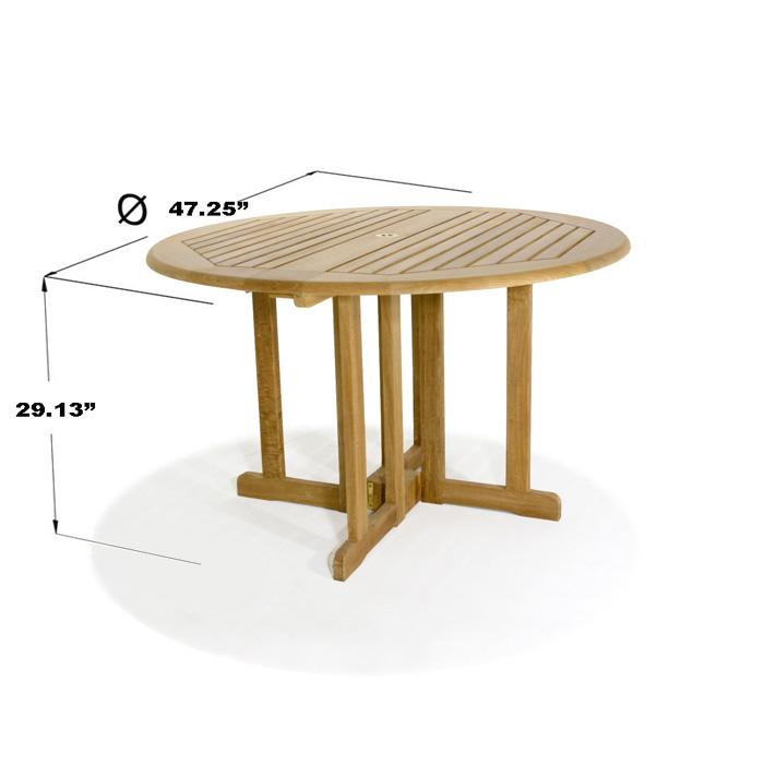 alt="15623S Barbuda 4 ft Round Dining Table showing autocad on white background"