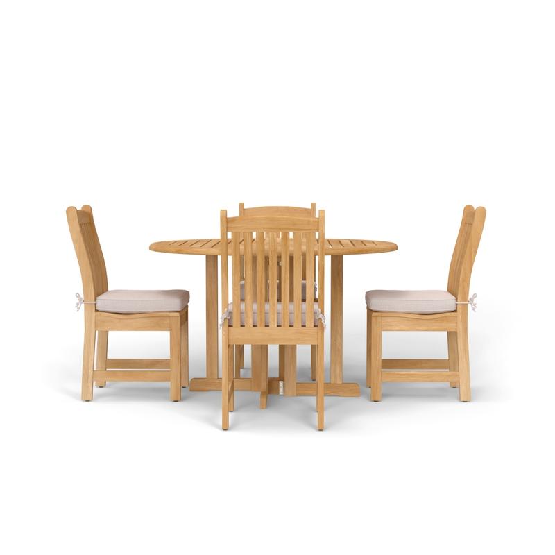 alt="5 pc Veranda Barbuda Round Teak Dining Set - Picture C"