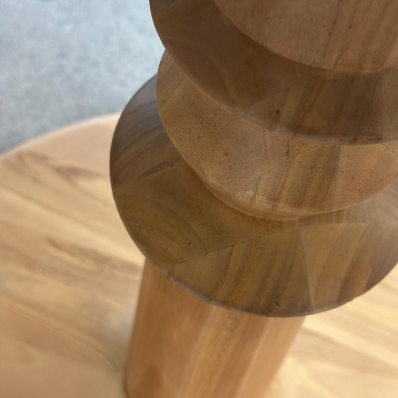 alt="4 ft Dahlia Round Teak Dining Table - Picture H"