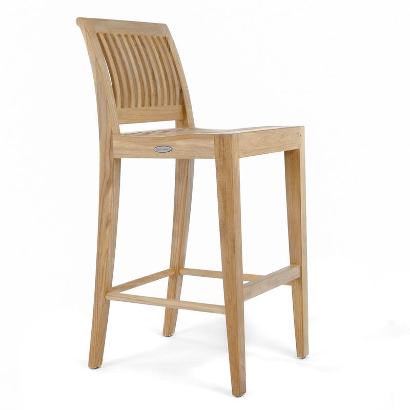 alt="70638 Laguna teak bar stool side view on white background"