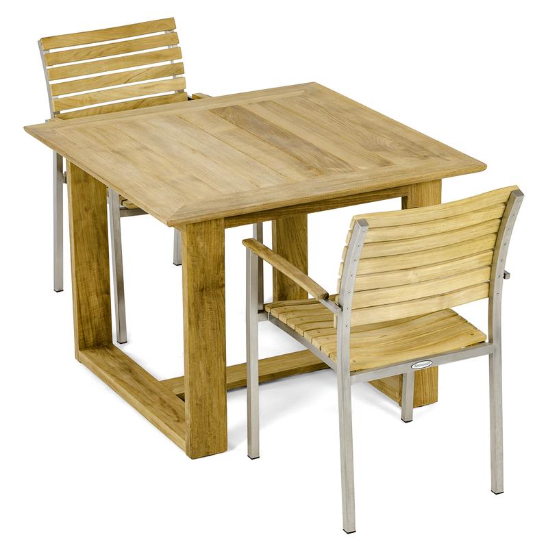 alt="patio teak bistro set for two"