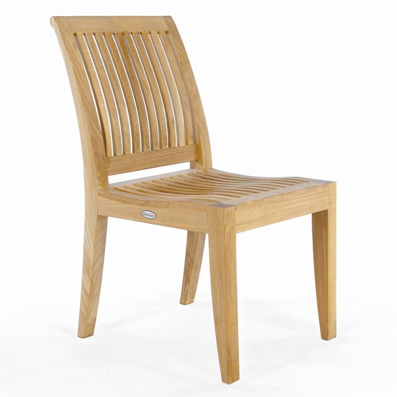 alt="70434 Pyramid teak Side Chair side angled on white background"