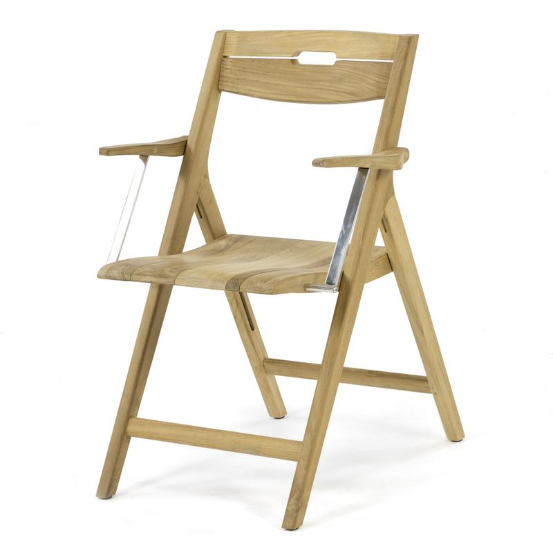 alt="12916 Surf Folding Dining Arm Chair angled front view on white background"