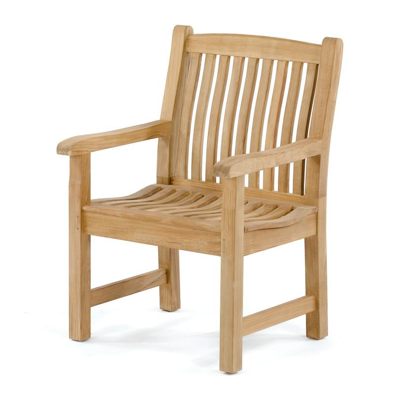 alt="70891 Veranda Teak Dining Armchair facing left front on white background"