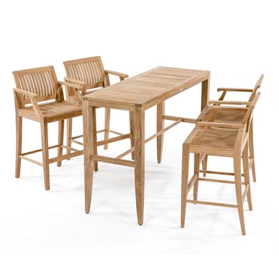 Laguna 5 pc Teak High Bar Set