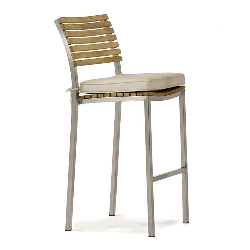 alt="21510ST Vogue Bar Stool right view with optional canvas color cushion on seat on white background"